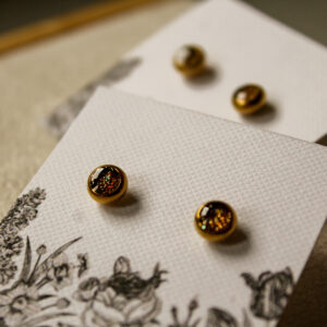 Kolczyki złoto brązowe