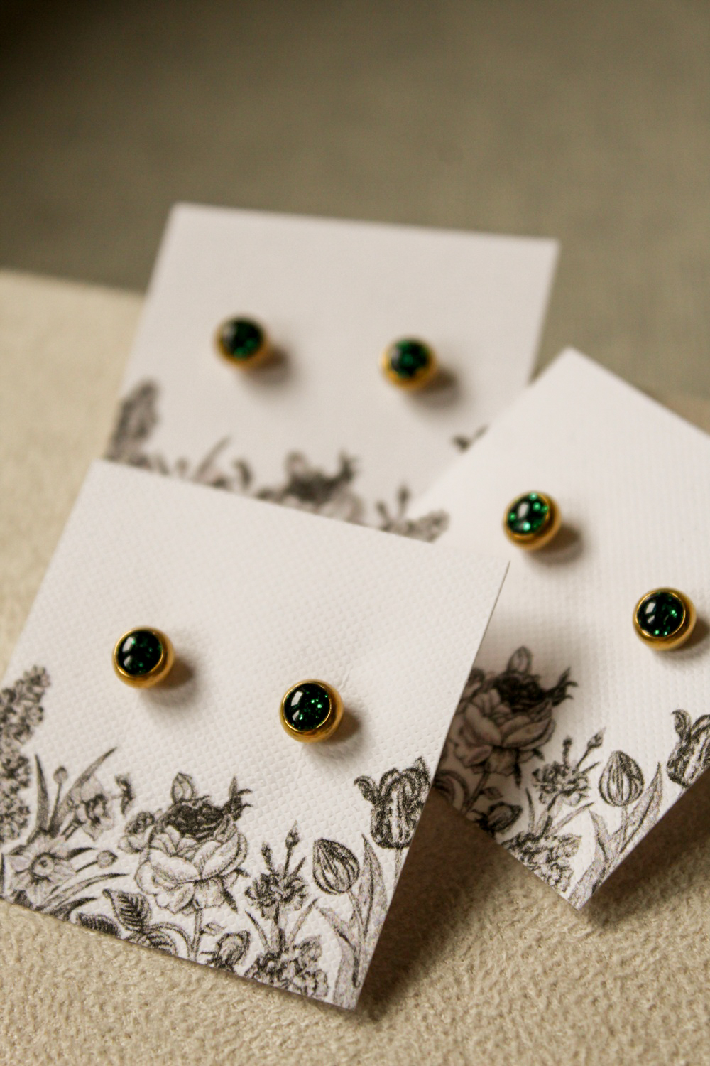 Kolczyki brokatowe zielone