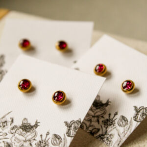 Brokatowe różowe kolczyki