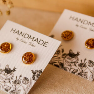 Brokatowe kolczyki złote